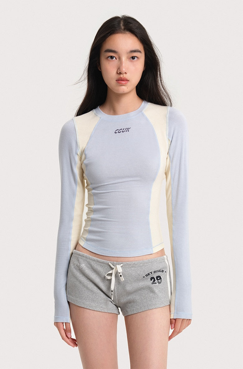 SLIM-FIT COLORBLOCKED VERSATILE TOP & CASUAL SPORTS SHORTS