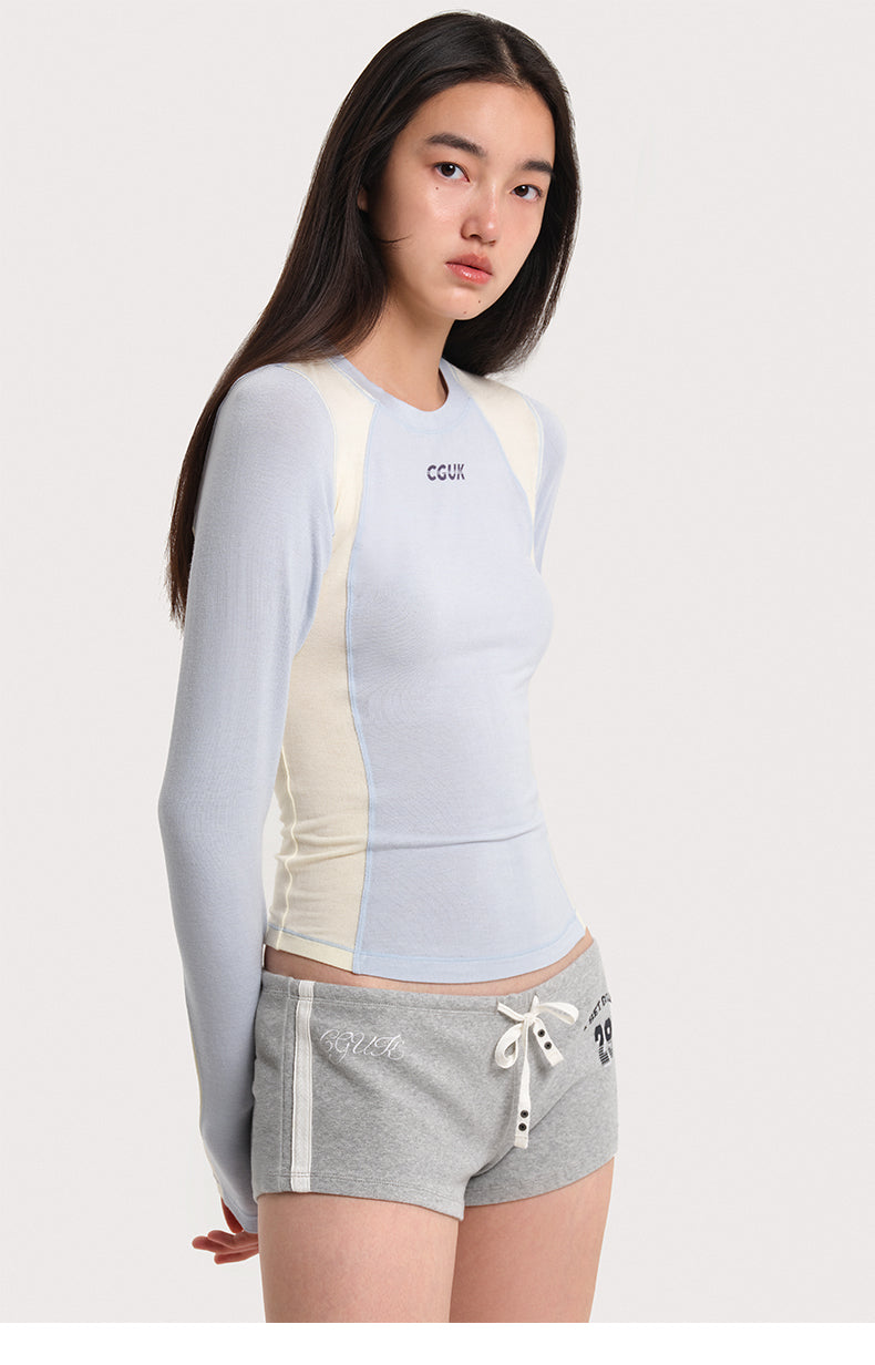 SLIM-FIT COLORBLOCKED VERSATILE TOP & CASUAL SPORTS SHORTS