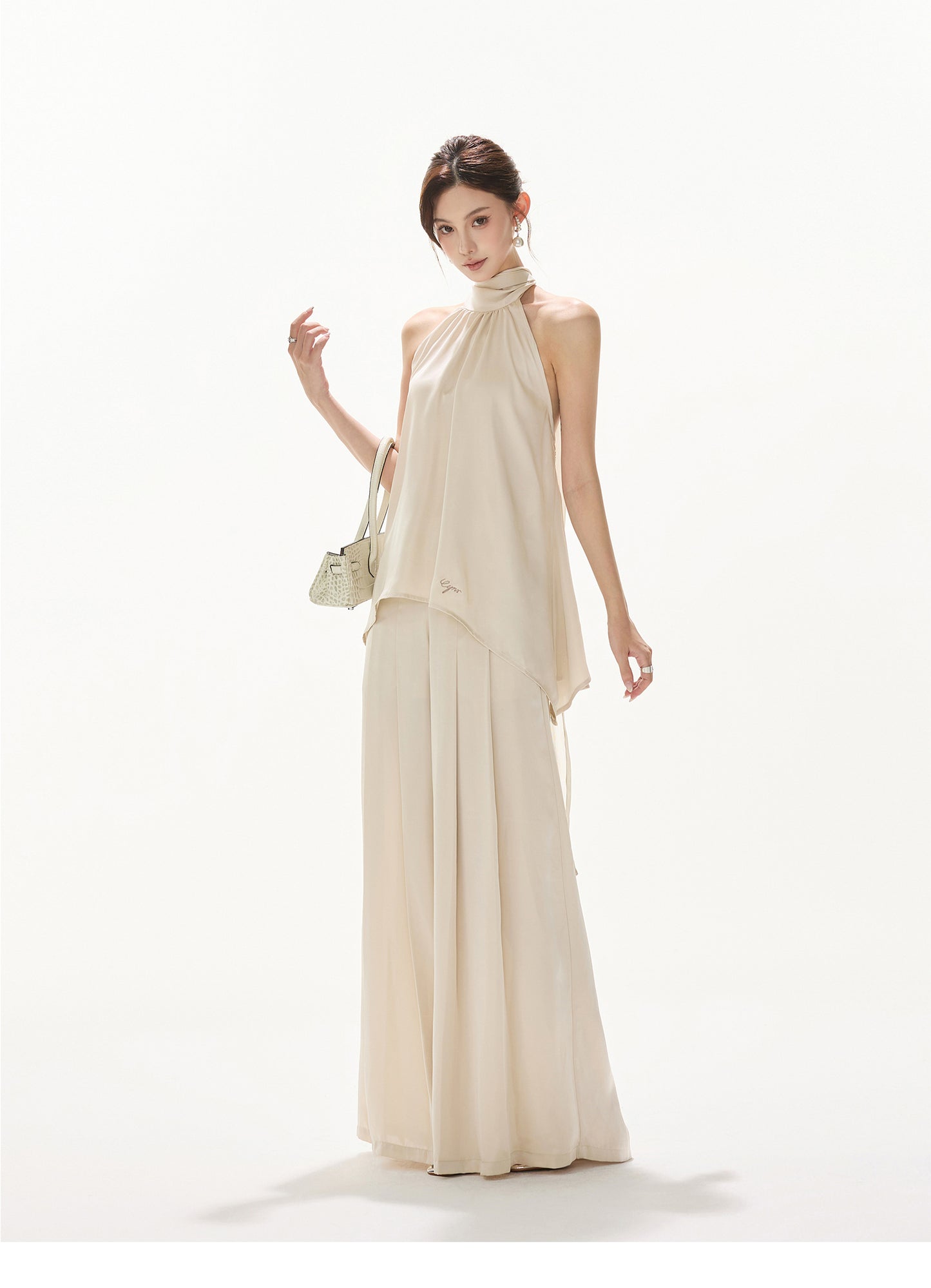OLD MONEY STYLE ELEGANT SATIN SET UP