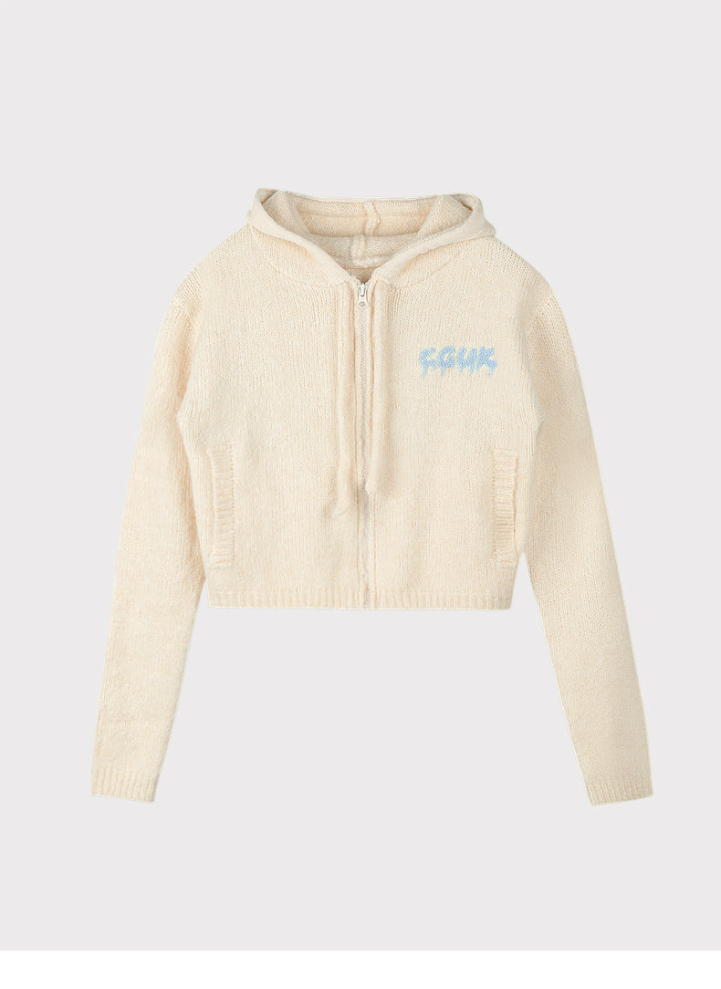 SOFT CASUAL HOODED KNIT CARDIGAN