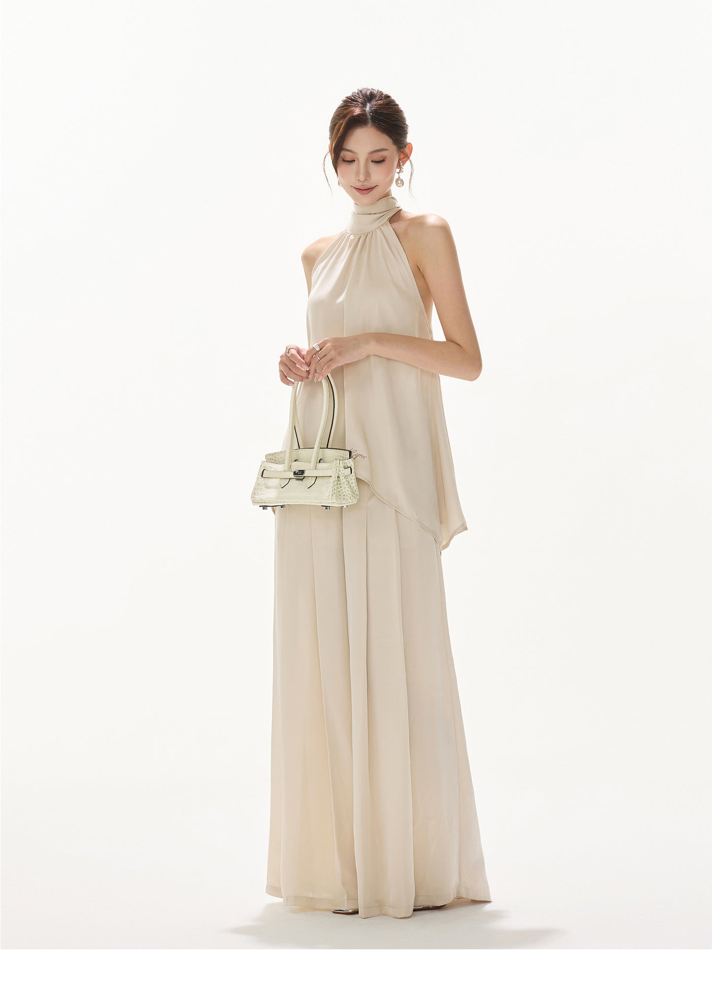 OLD MONEY STYLE ELEGANT SATIN SET UP