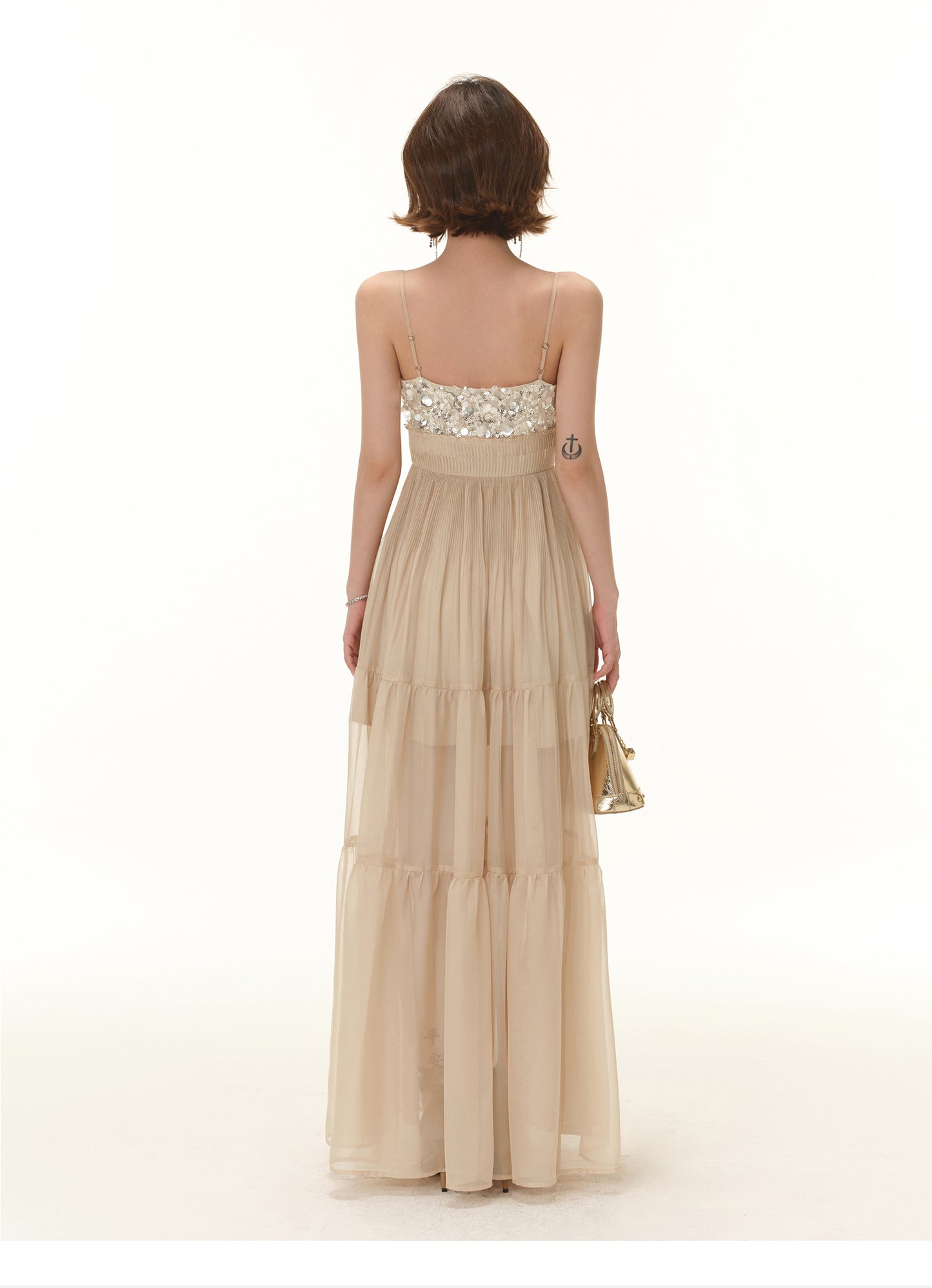 FRENCH LIGHT LUXURY SEQUINED BEADED DRESS