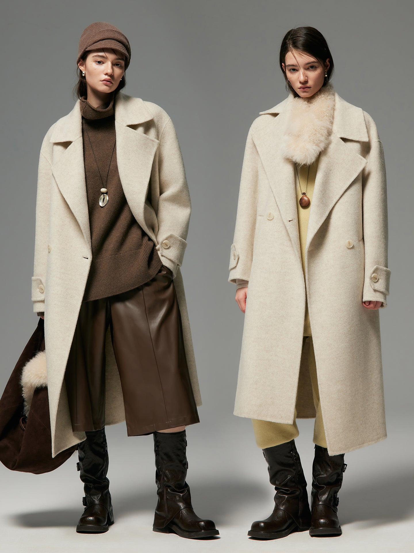 COUTURE MAXI LAPEL WOOL COAT