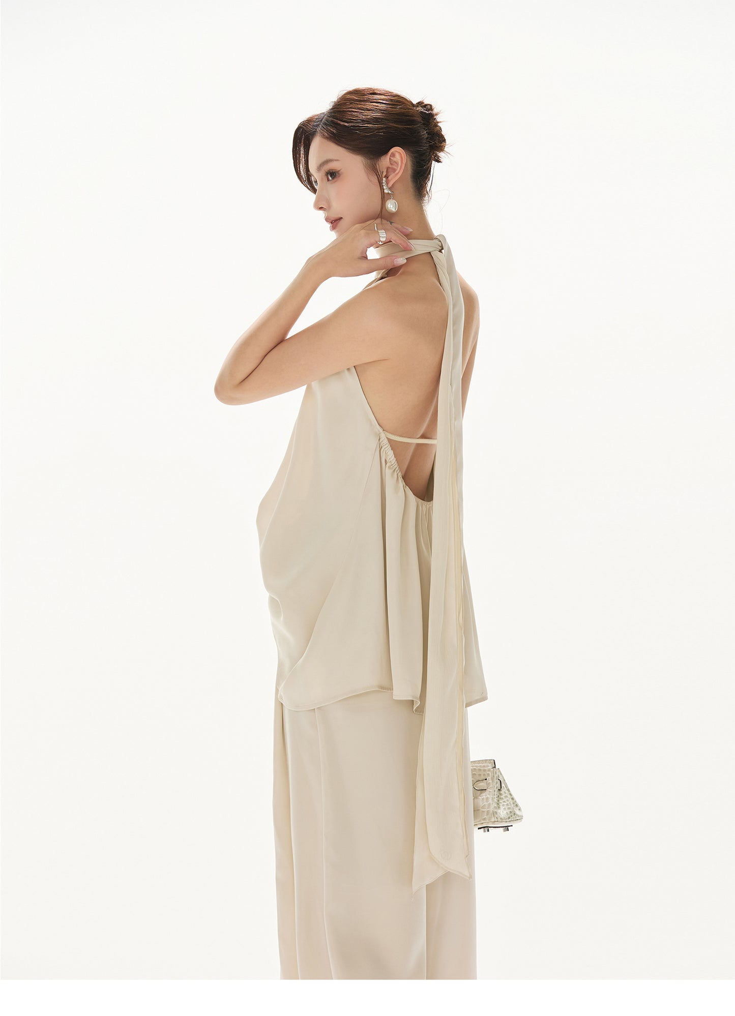 OLD MONEY STYLE ELEGANT SATIN SET UP