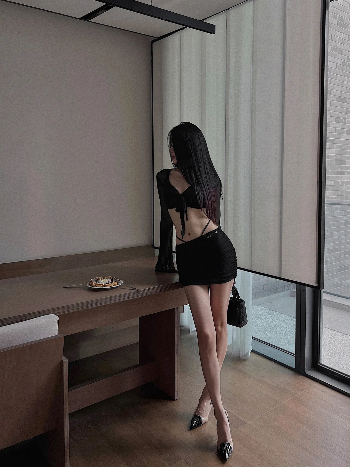 S-15 / LAPE MESH TOP & MINI SKIRT