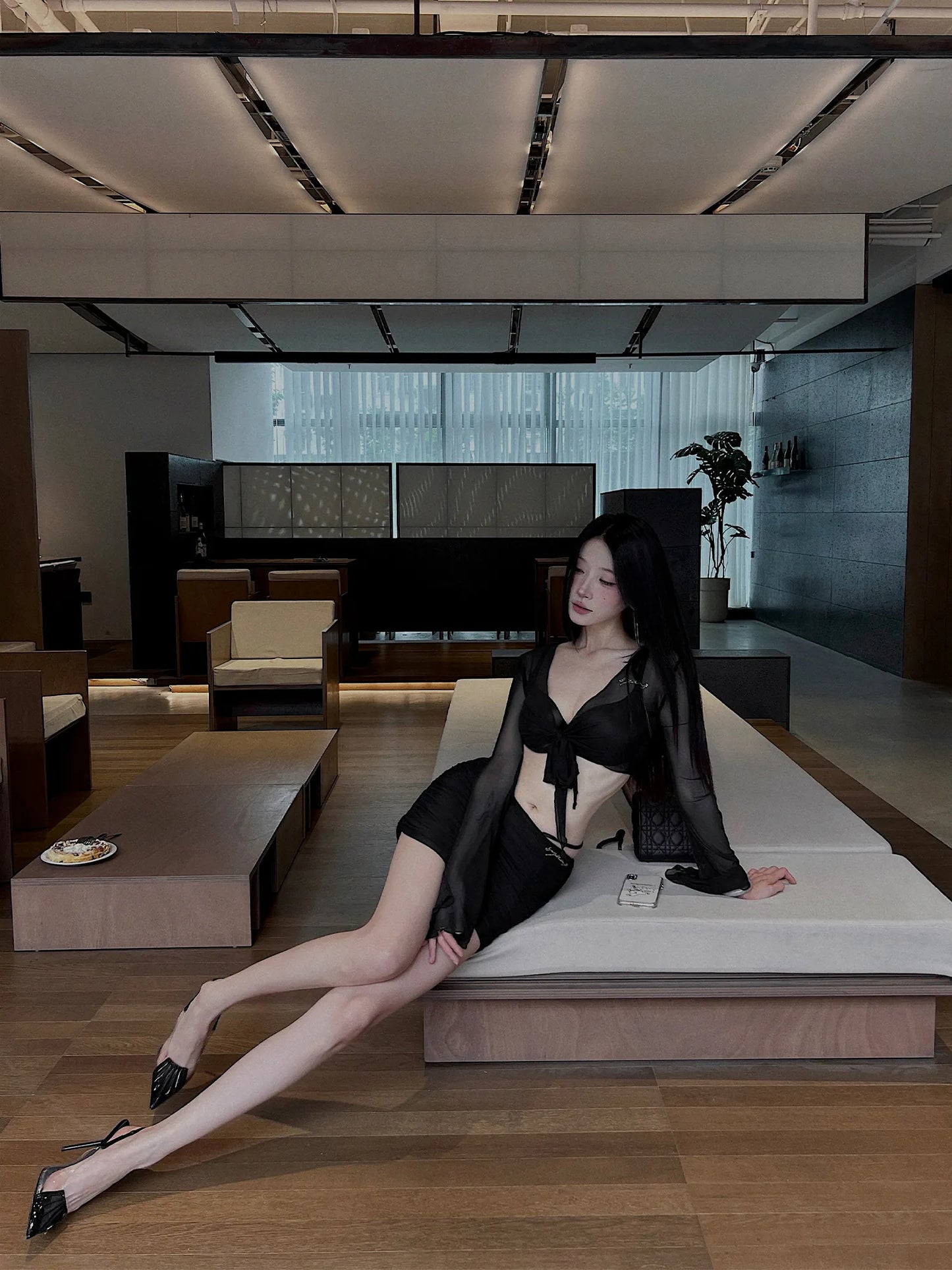 S-15 / LAPE MESH TOP & MINI SKIRT