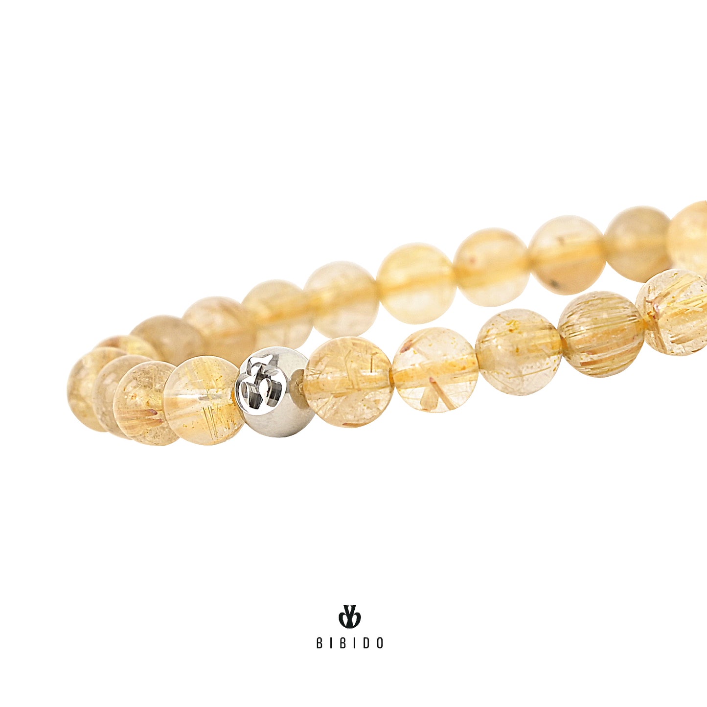 GOLD RUTILATED QUARTZ BRACELET 8MM