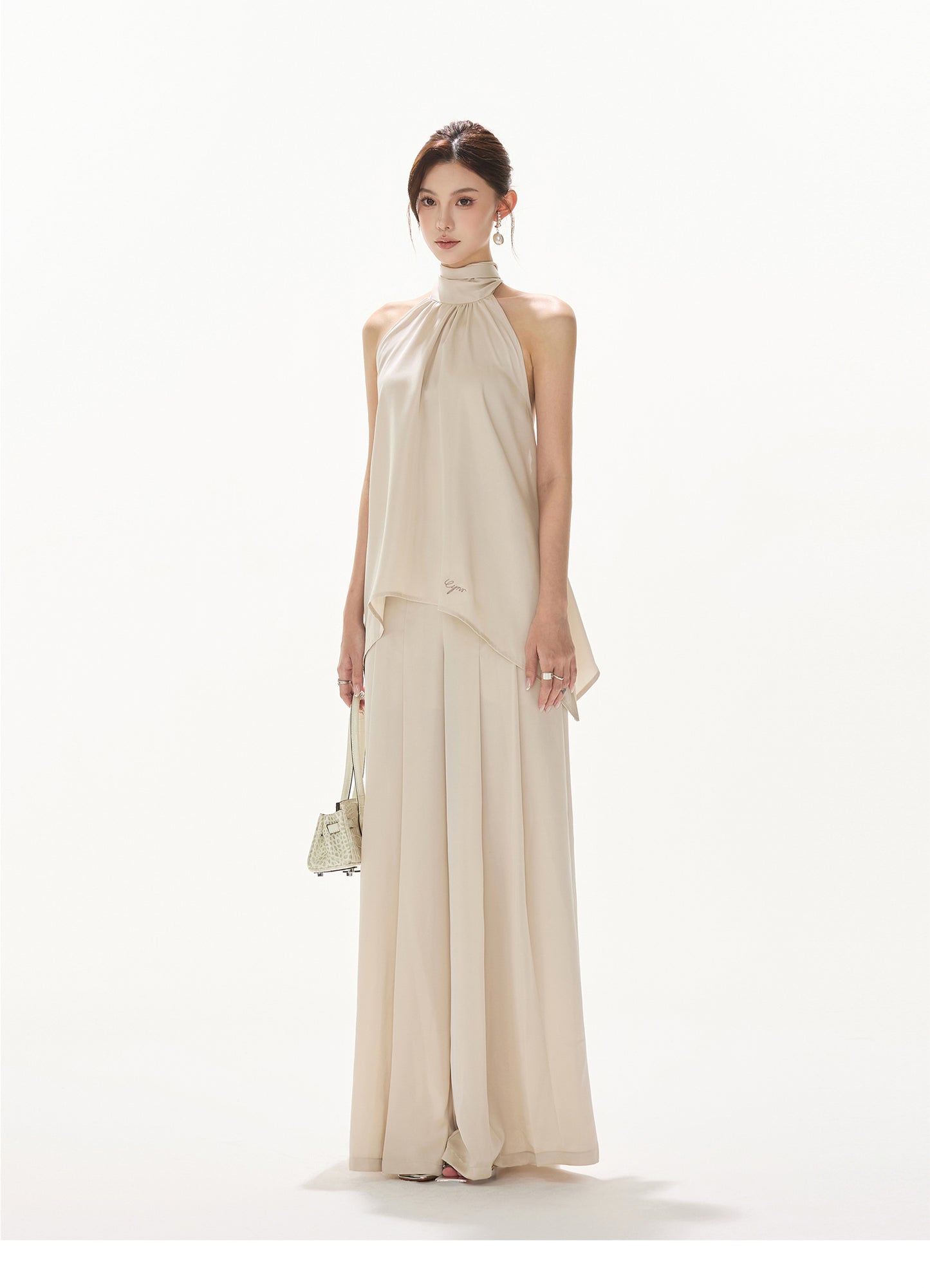 OLD MONEY STYLE ELEGANT SATIN SET UP