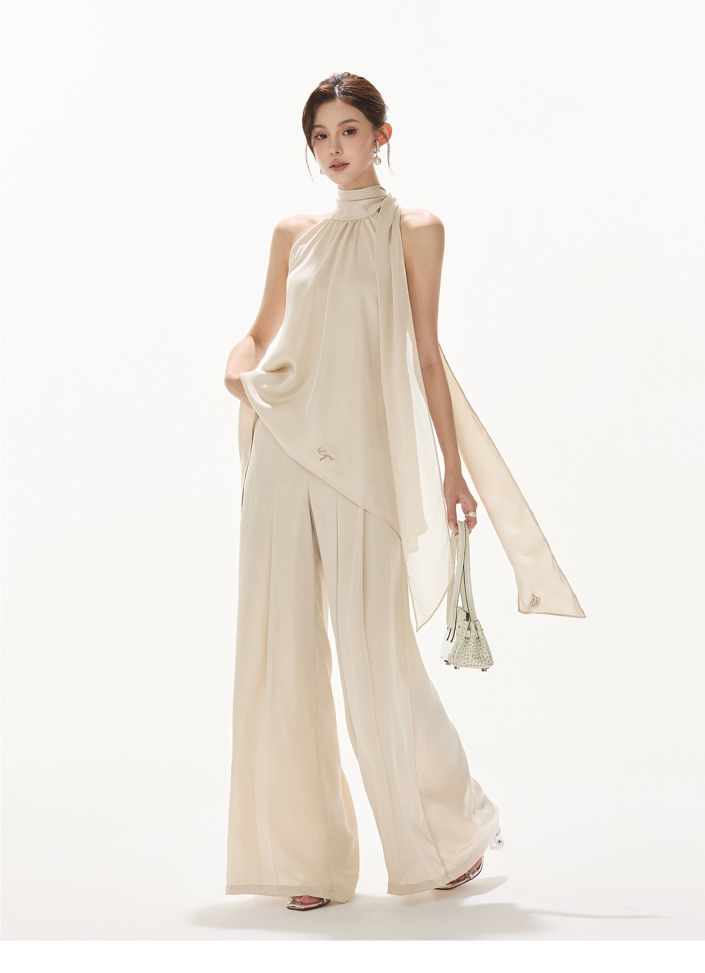 OLD MONEY STYLE ELEGANT SATIN SET UP