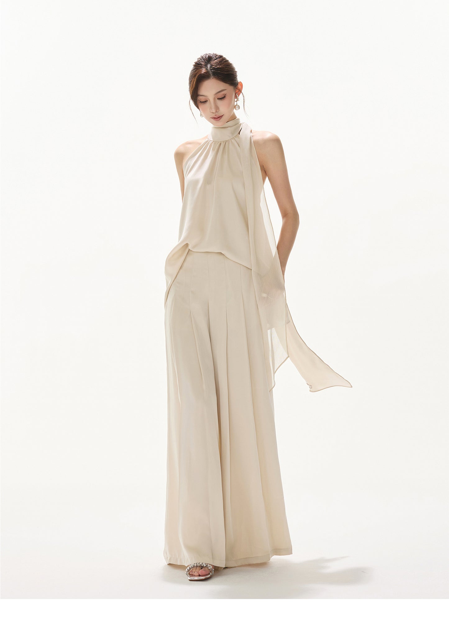 OLD MONEY STYLE ELEGANT SATIN SET UP
