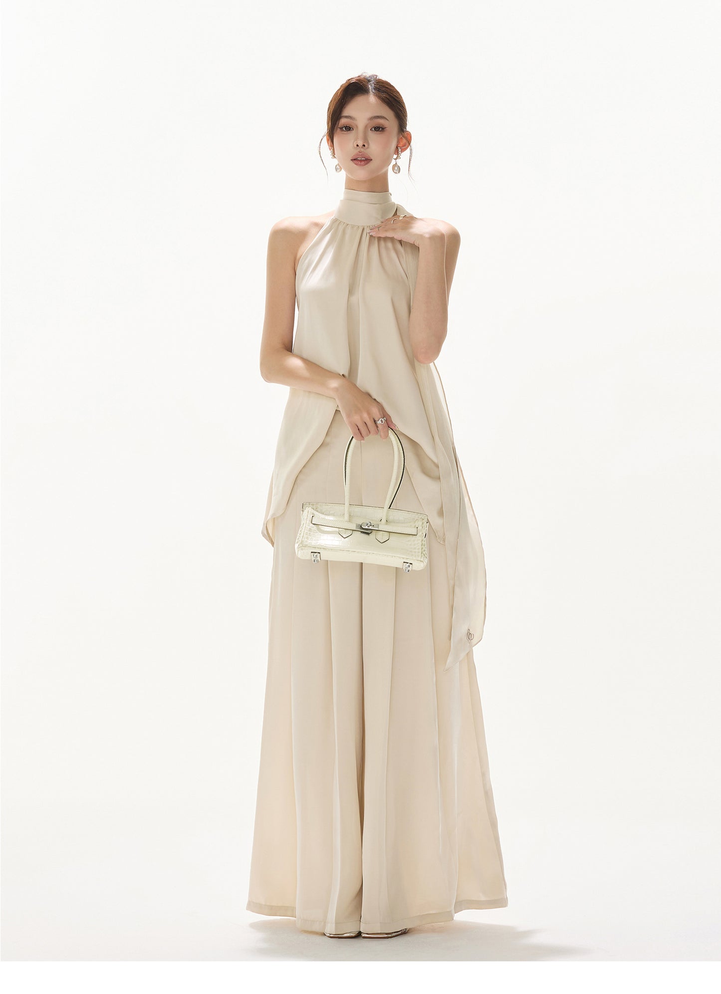 OLD MONEY STYLE ELEGANT SATIN SET UP