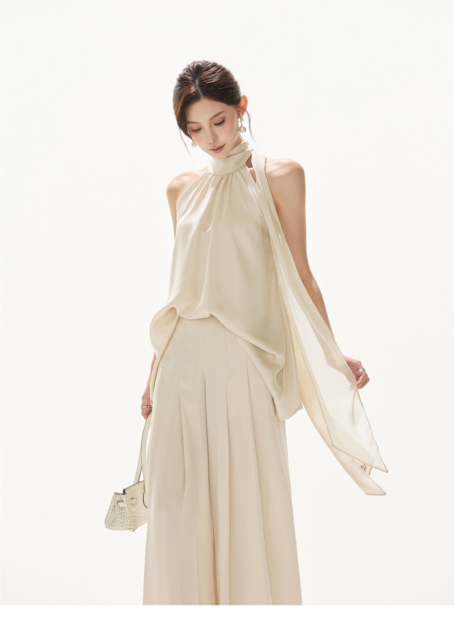 OLD MONEY STYLE ELEGANT SATIN SET UP