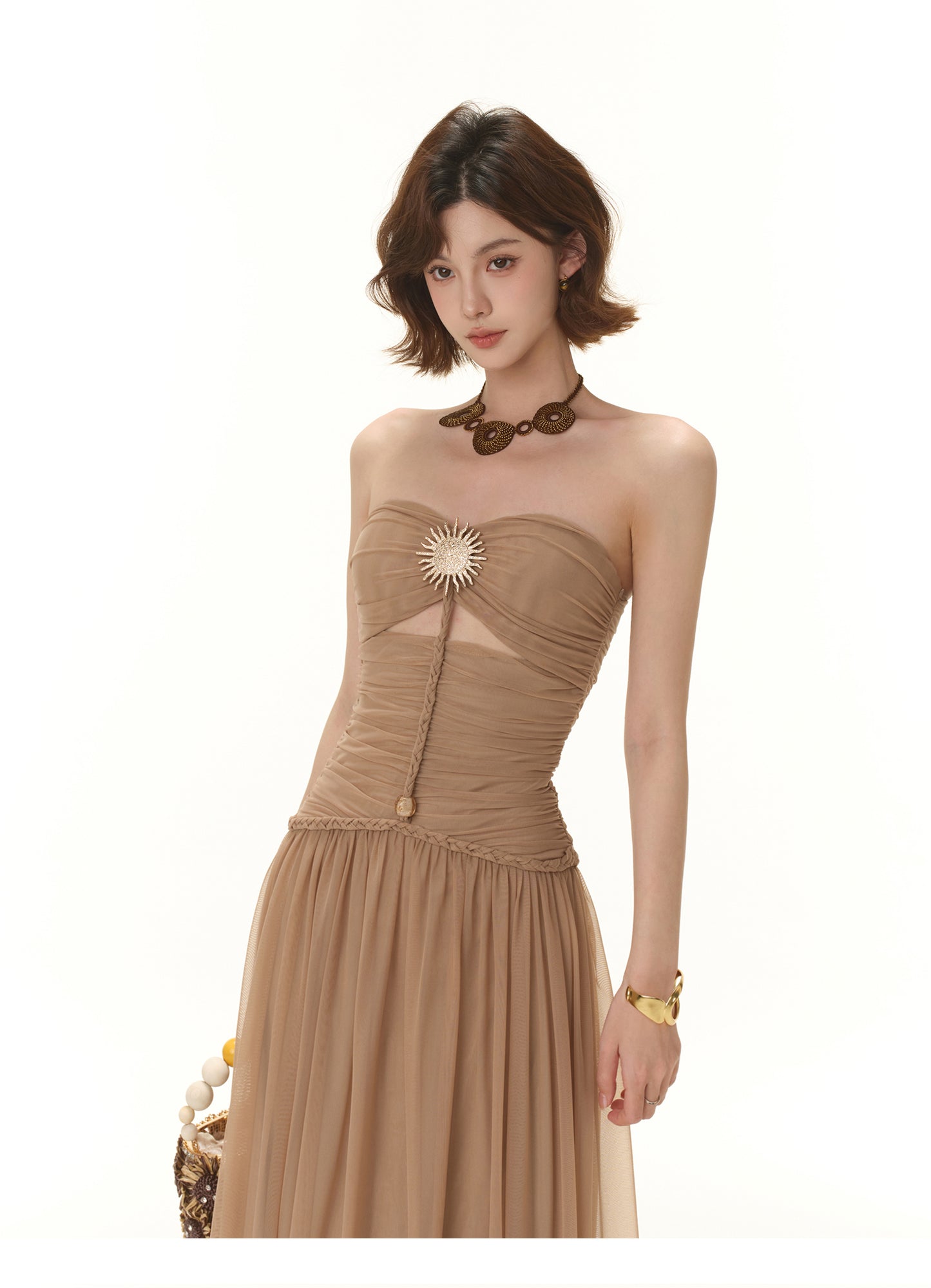 GREEK GODDESS TUBE TOP DRESS