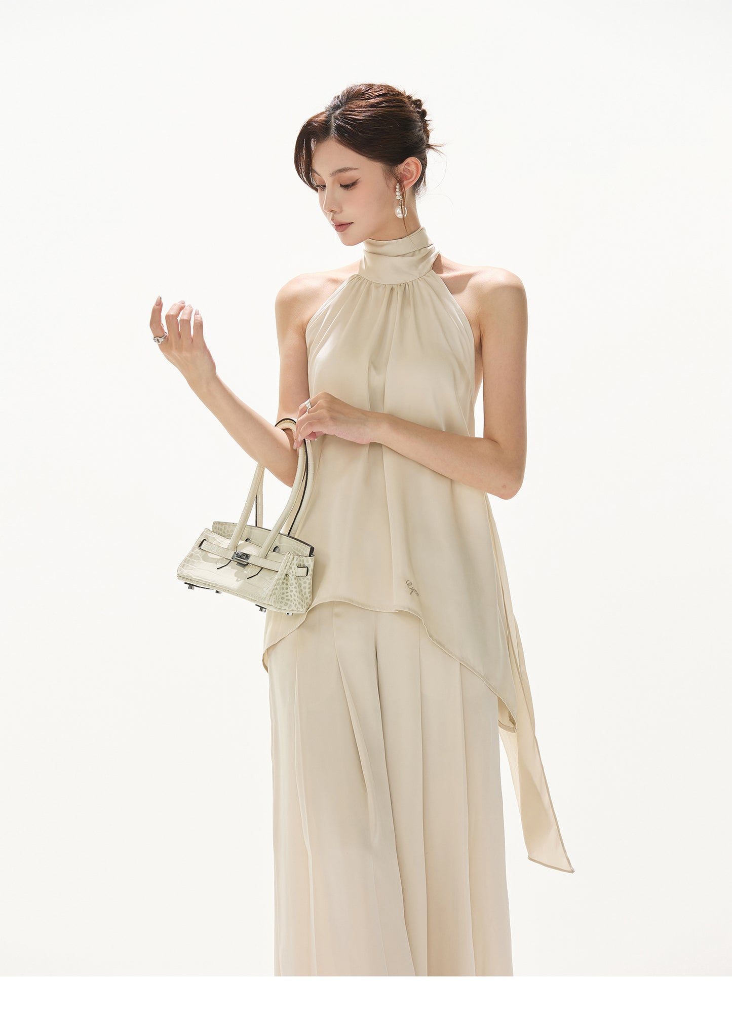 OLD MONEY STYLE ELEGANT SATIN SET UP