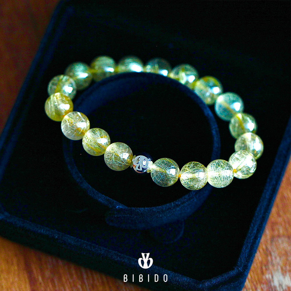 PREMIUM GOLD RUTILATED QUARTZ BRACELET 10mm