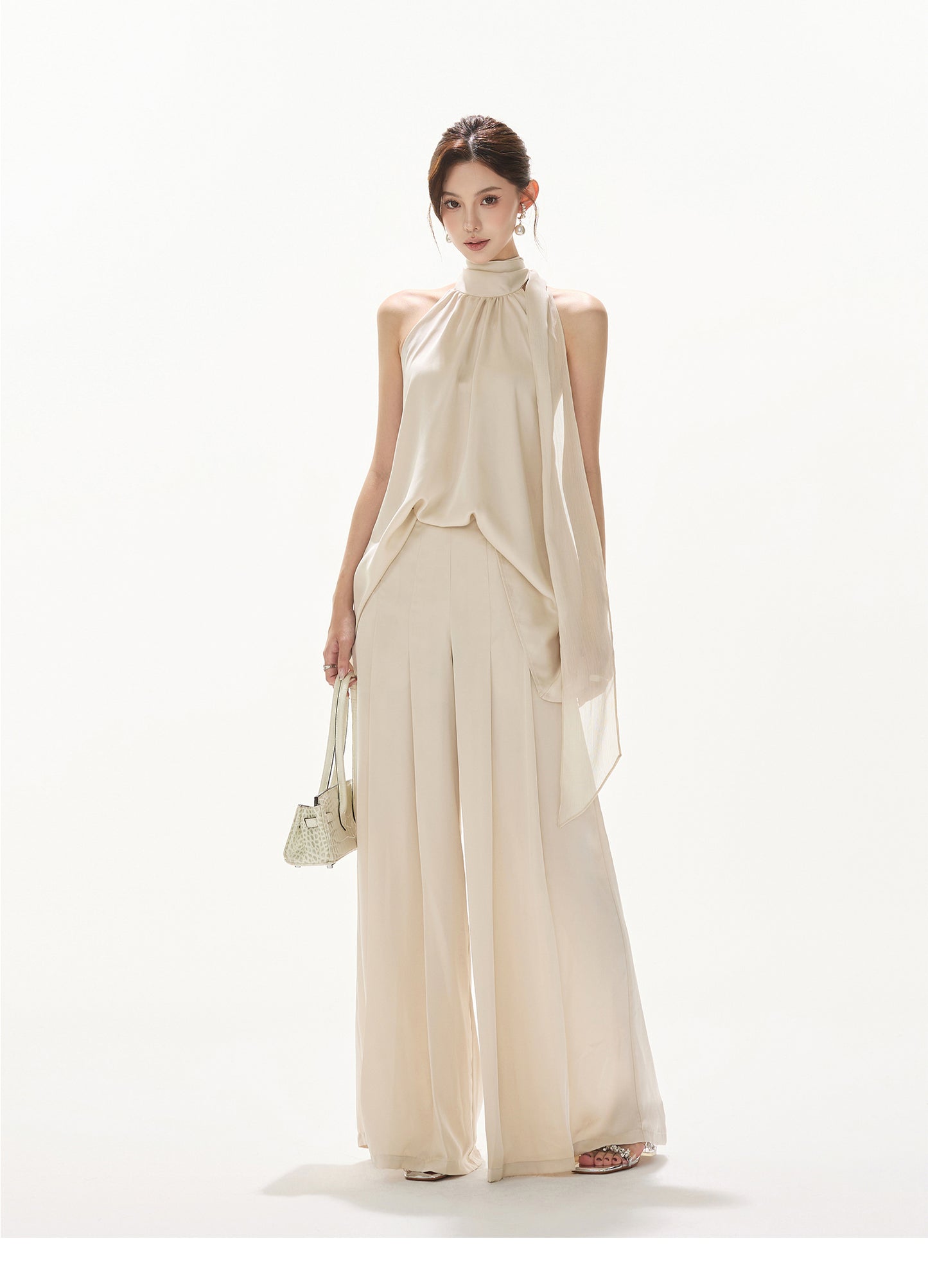 OLD MONEY STYLE ELEGANT SATIN SET UP
