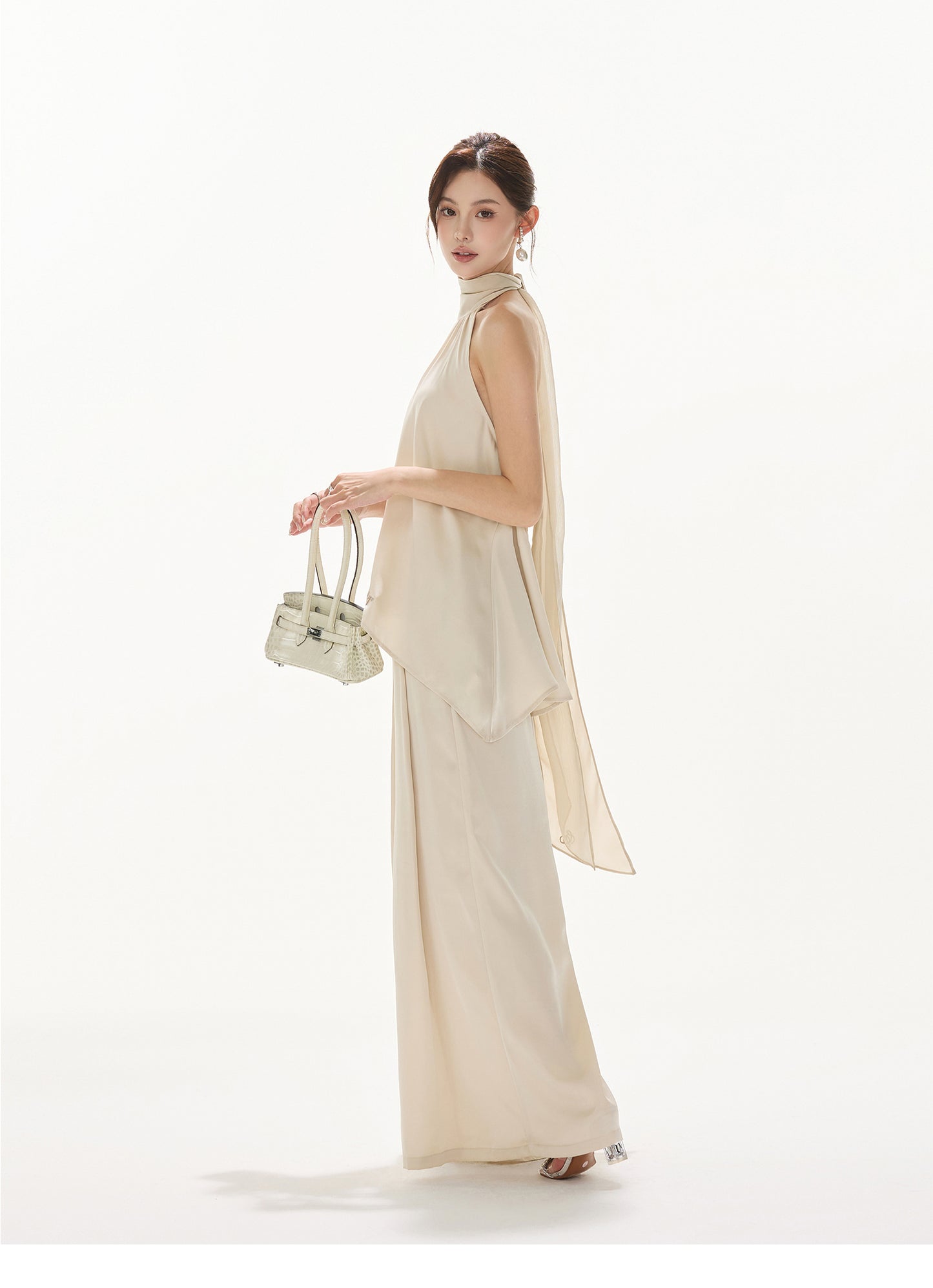 OLD MONEY STYLE ELEGANT SATIN SET UP