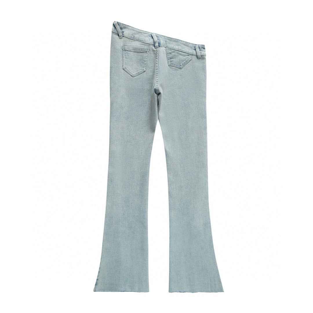 PATCH WORK BOOT CUT DENIM BLUE/BLACK