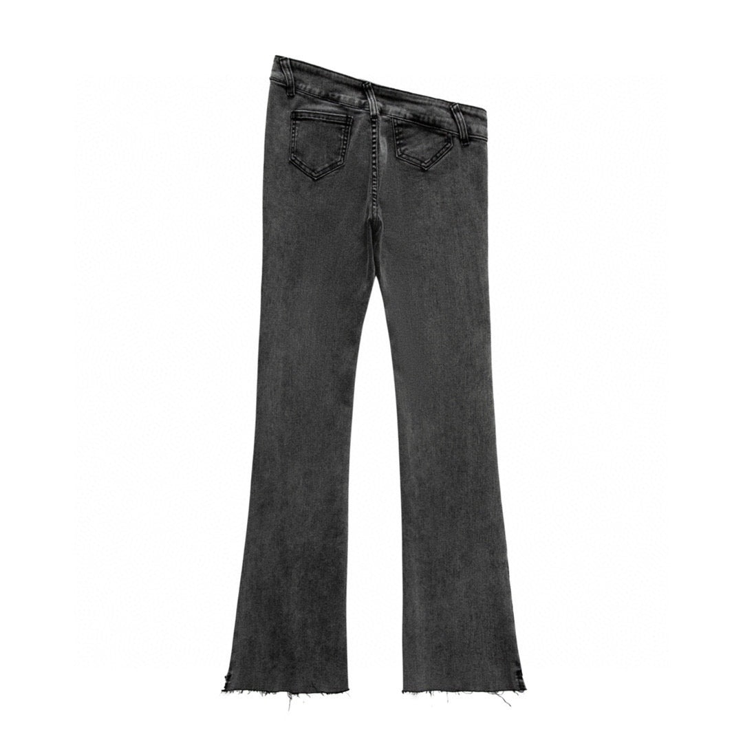 PATCH WORK BOOT CUT DENIM BLUE/BLACK