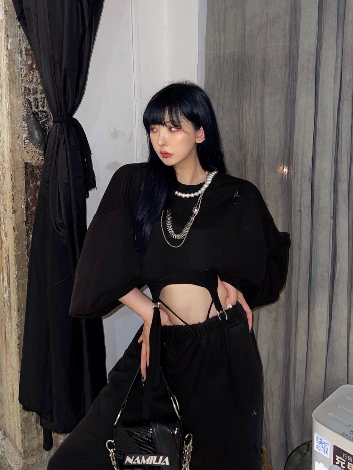 PEARL CROPPED SWEAT SET UP