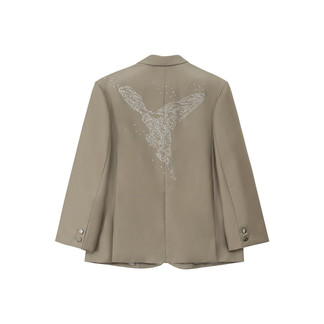 RHINESTONE BLAZER BROWN/KHAKI