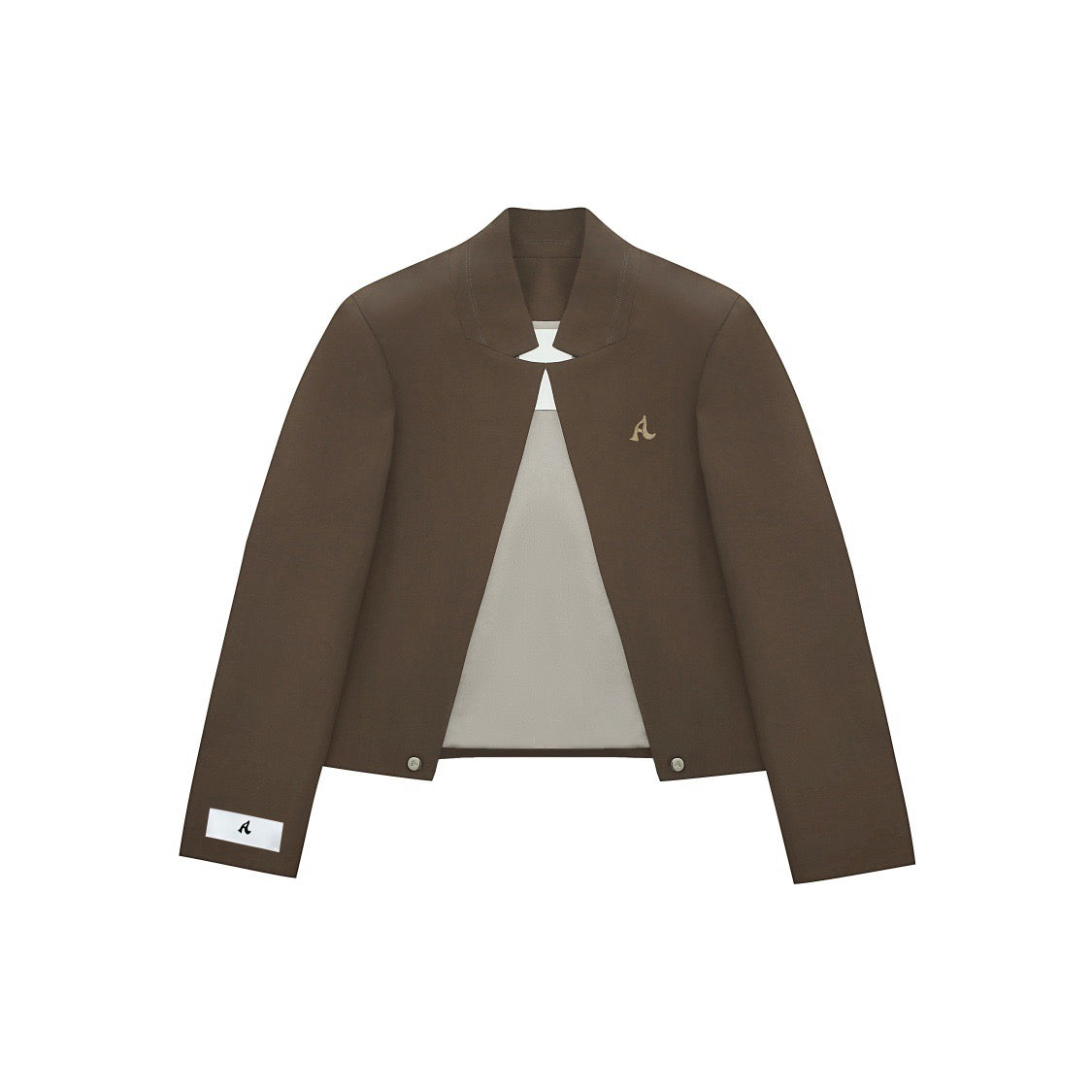 INVERTED V BACK JACKET BLACK/BROWN