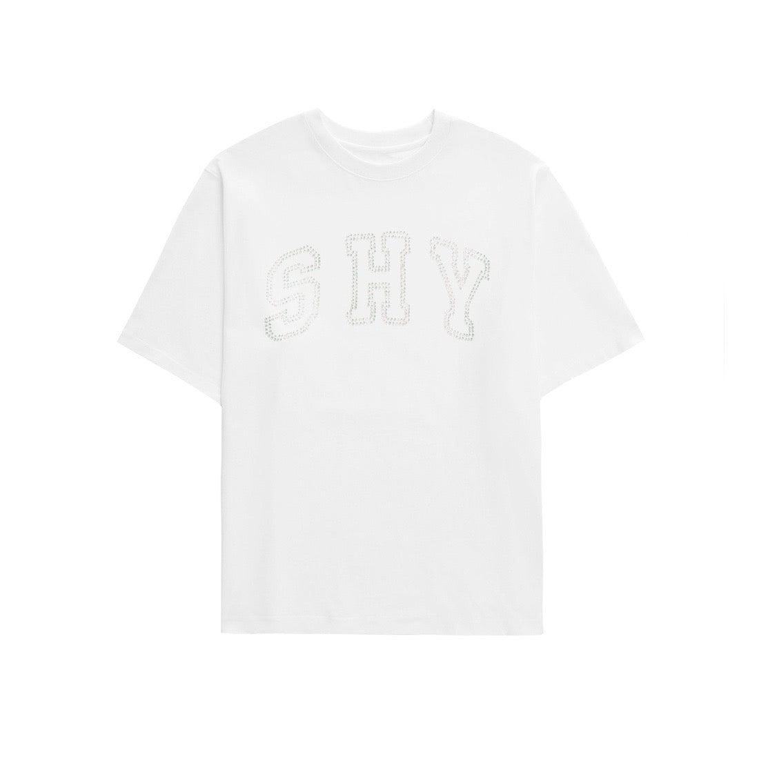 RHINESTONE SHY TEE BLACK/WHITE