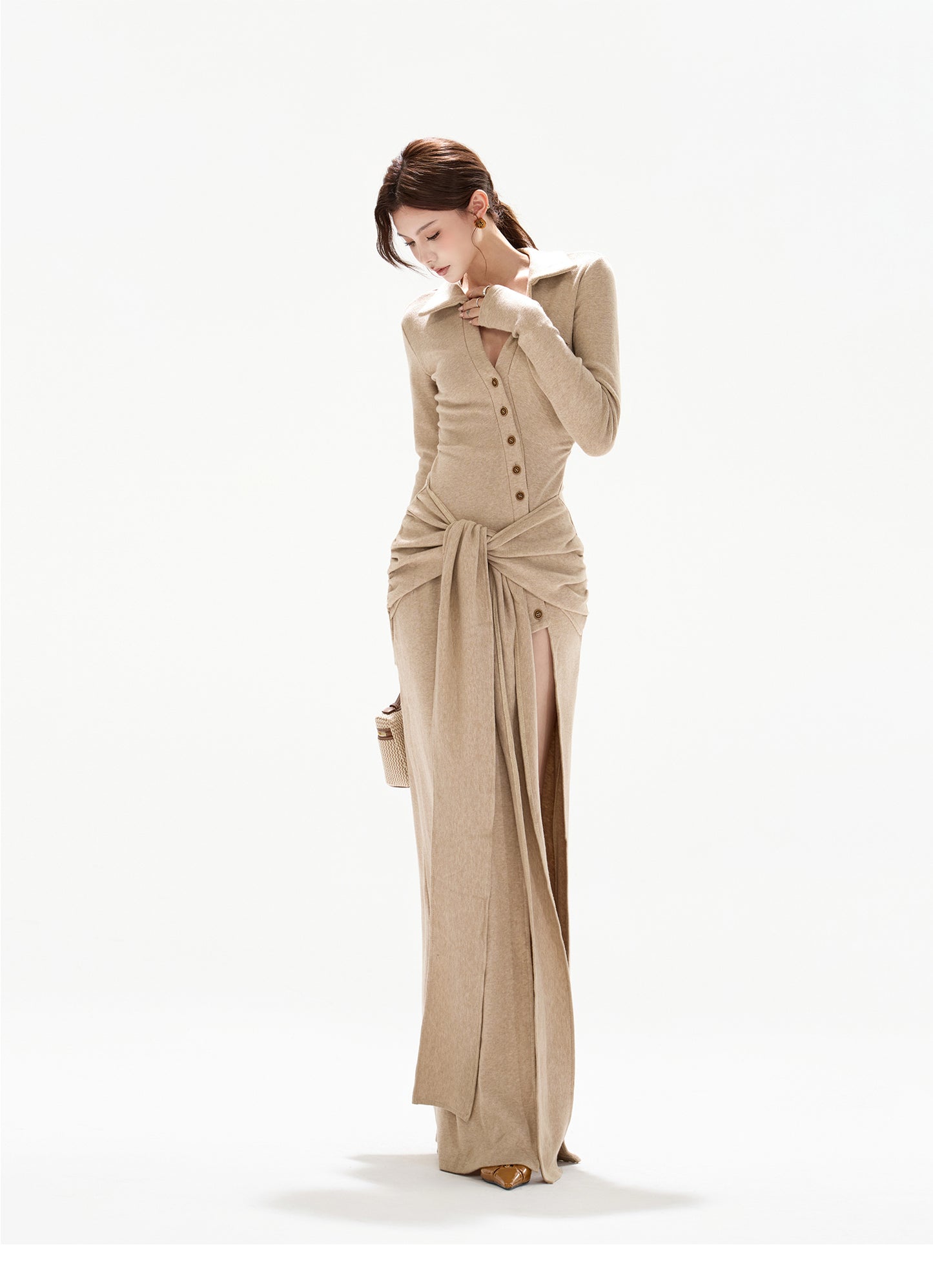 ELEGANT HIGH SLIT STRAPPY SLIM FIT ONE-PIECE