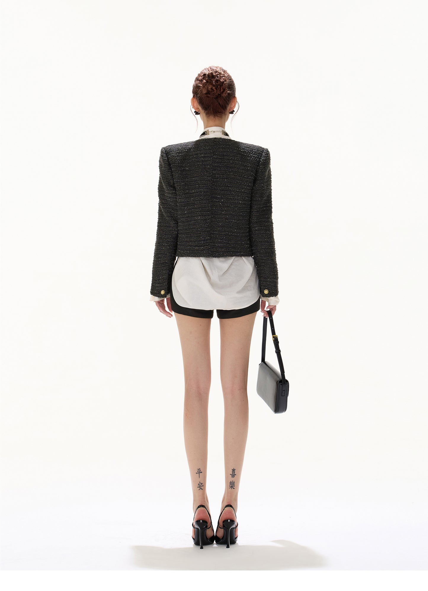 OLD MONEY AESTHETIC EMBROIDERED SLIM SHORT JACKET