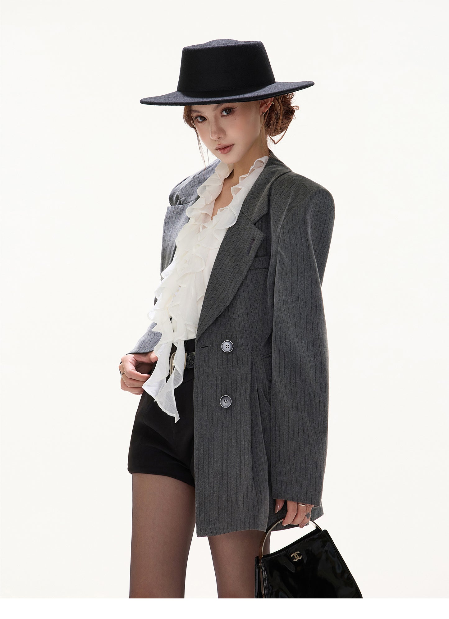 OLD MONEY AESTHETIC X-SHAPED DOUBLE-BREASTED SUIT