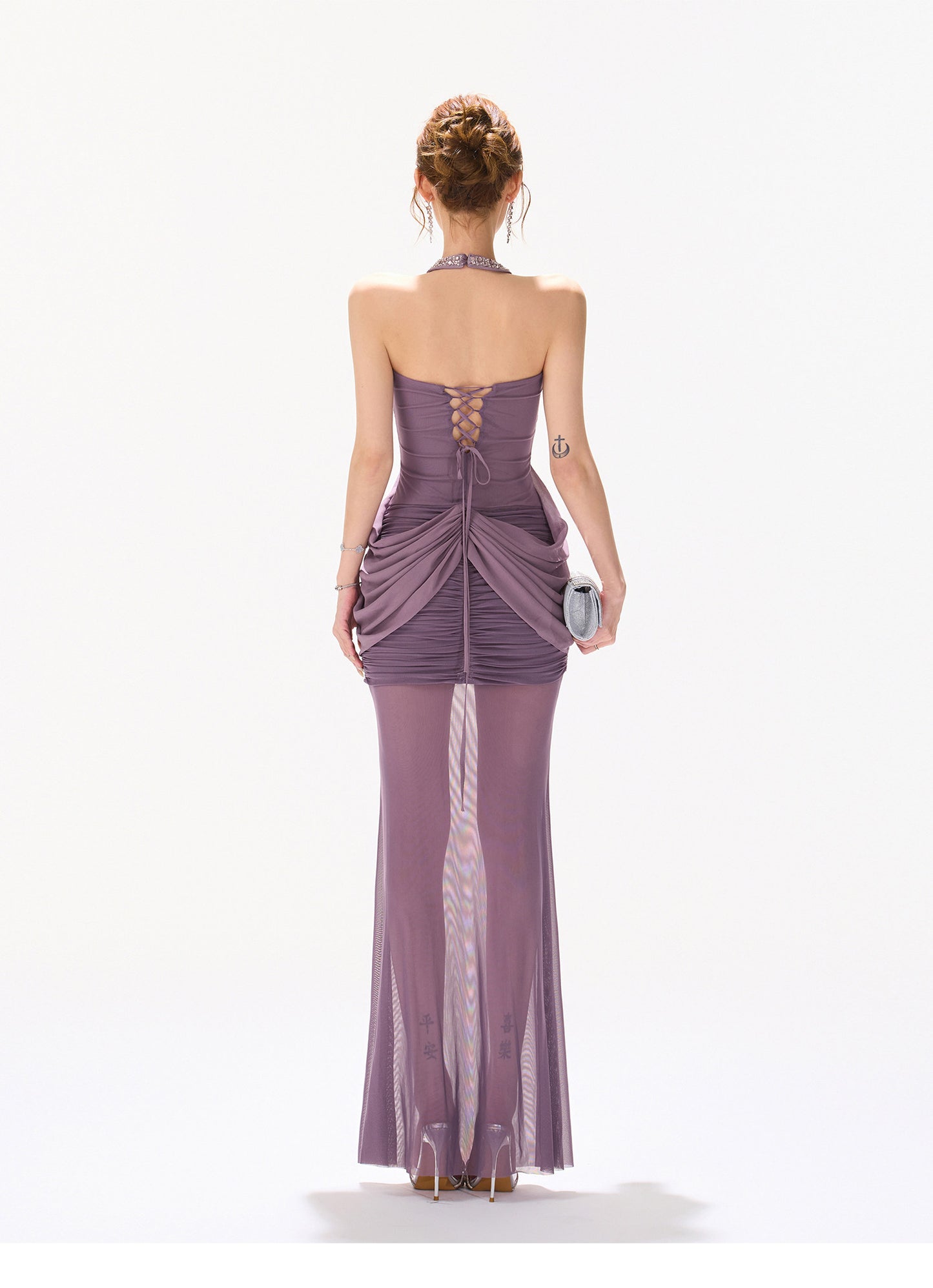 MAUVE CRYSTAL MERMAID DRESS