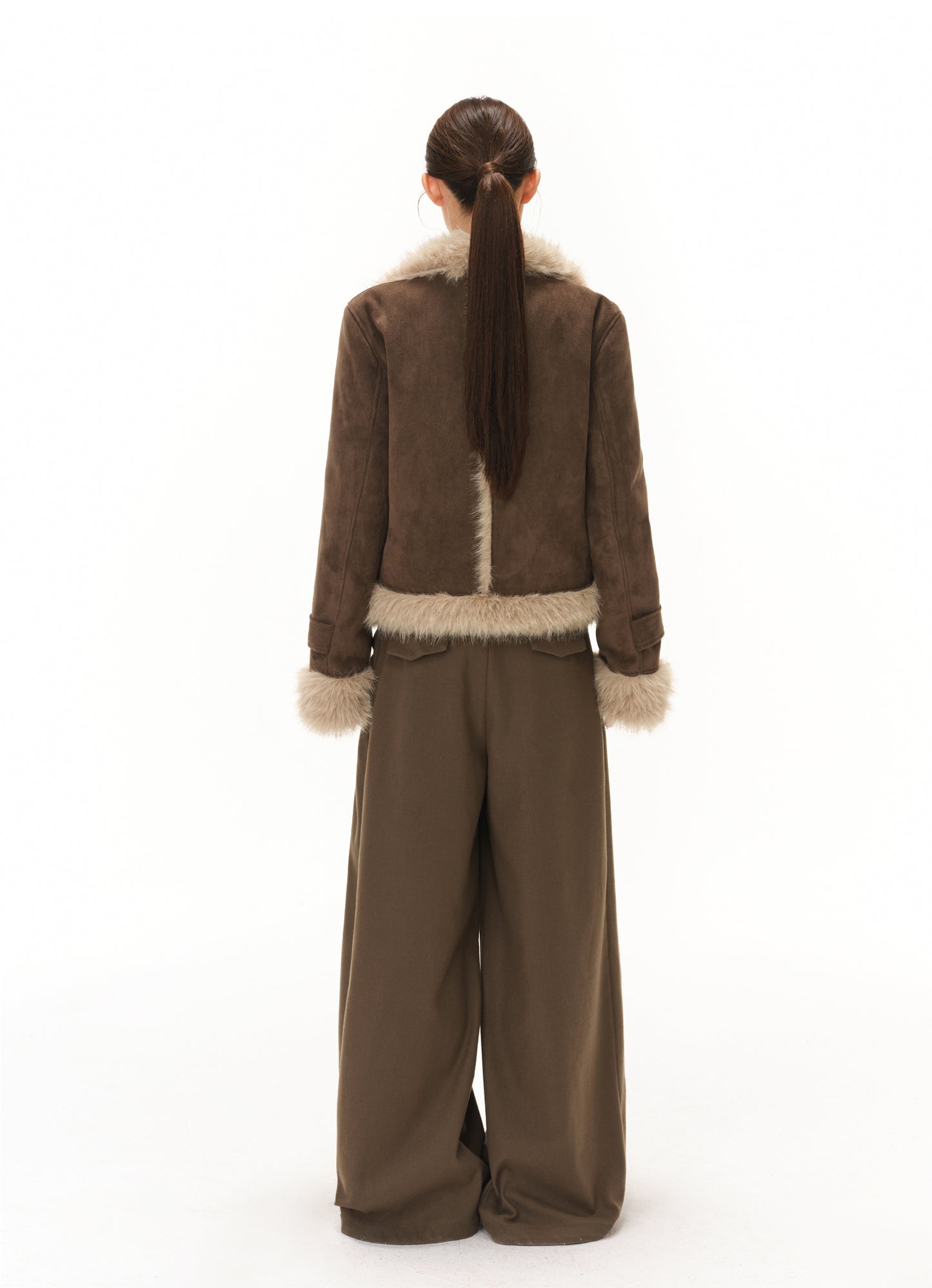 RETRO HIGH-END LARGE LAPEL PLUSH SUEDE JACKET