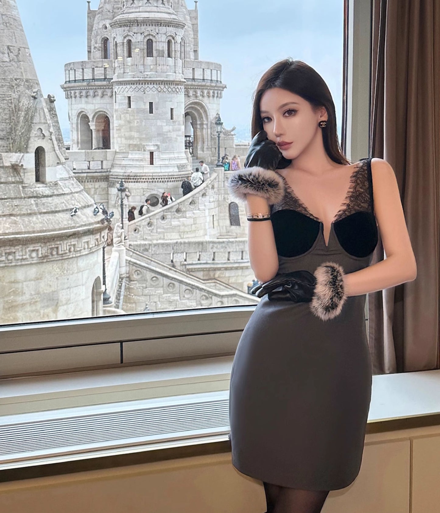 DEEP V-NECK SEXY CAMISOLE DRESS