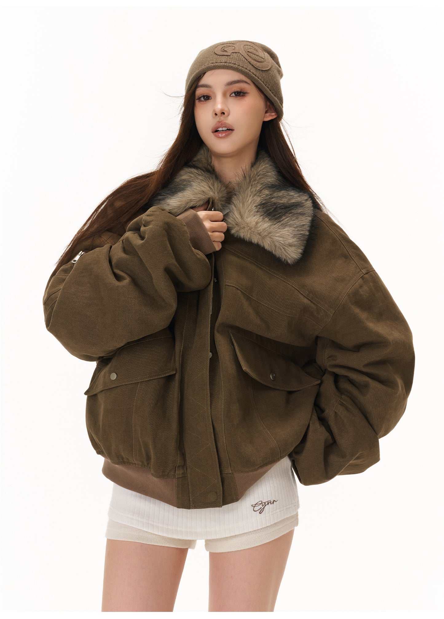 FUR COLLAR AMERICAN CASUAL JACKET