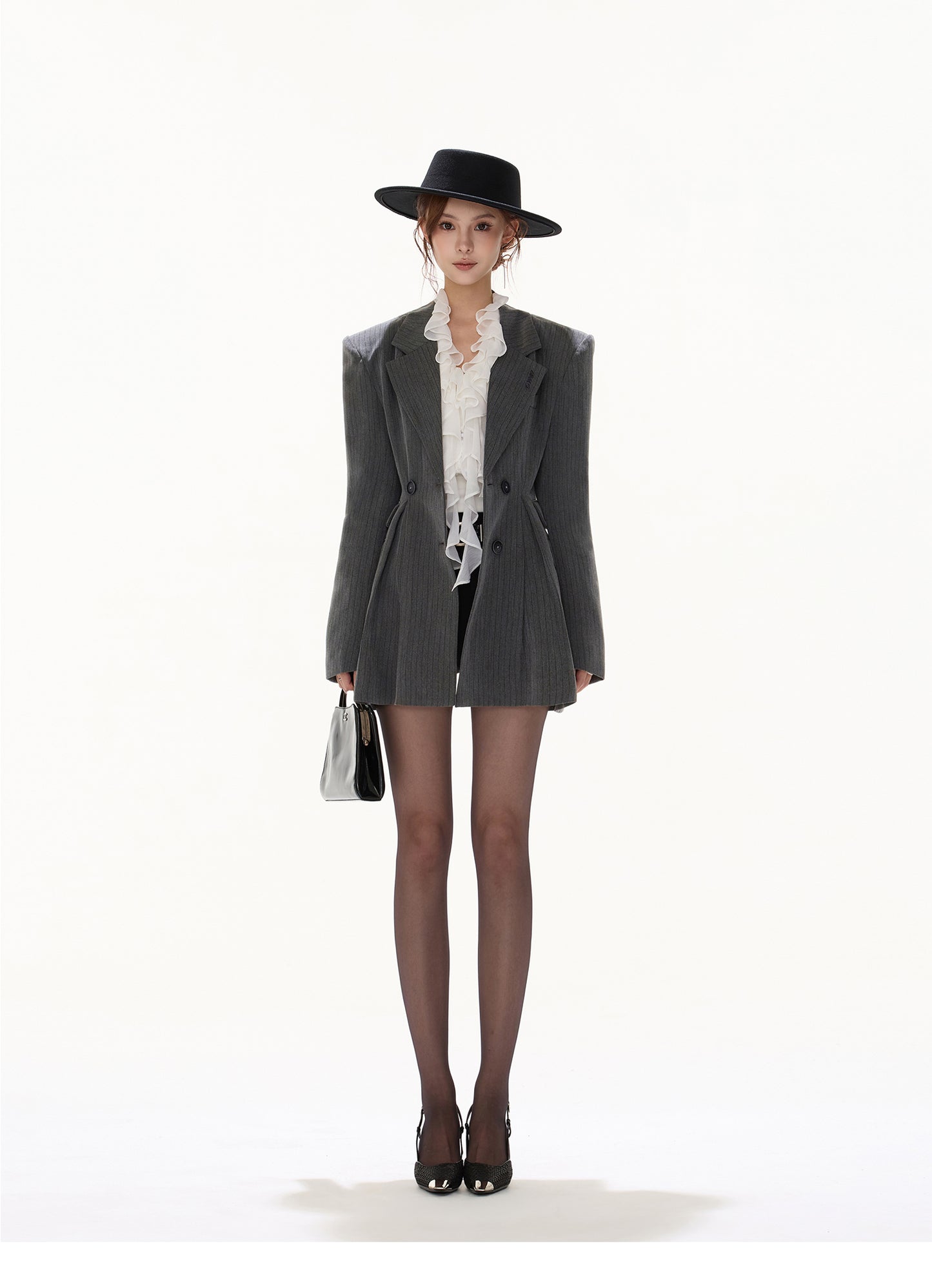 OLD MONEY AESTHETIC X-SHAPED DOUBLE-BREASTED SUIT