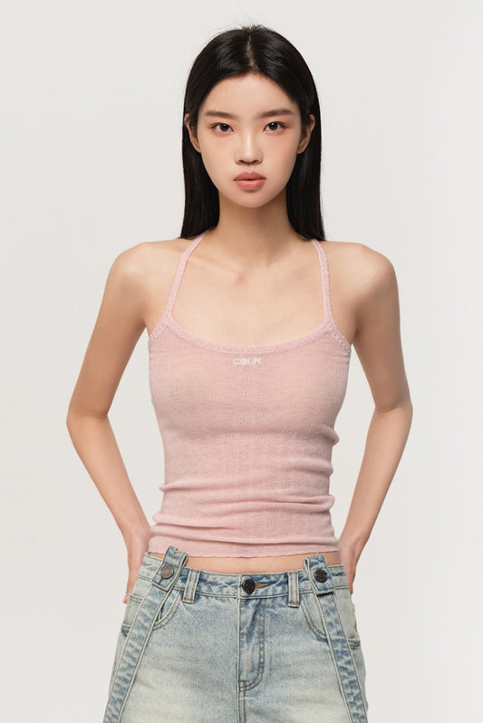 LACE-UP 100% WOOL SLIM FIT CAMISOLE