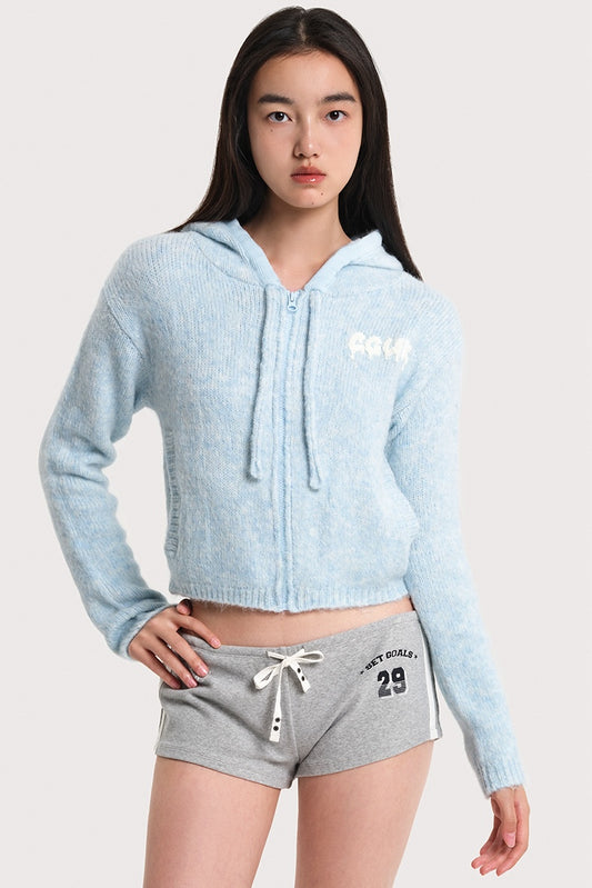 SOFT CASUAL HOODED KNIT CARDIGAN