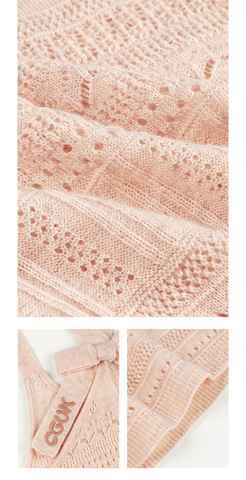 RIBBON CROCHET 100% SHEEP WOOL CAMISOLE