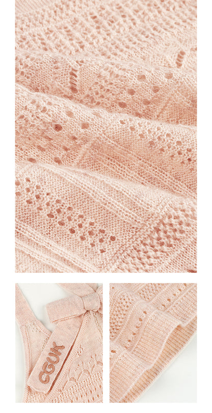 RIBBON CROCHET 100% SHEEP WOOL CAMISOLE