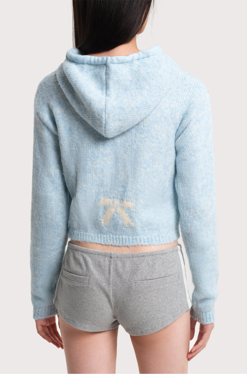 SOFT CASUAL HOODED KNIT CARDIGAN