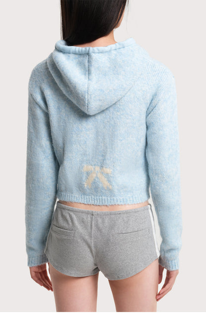 SOFT CASUAL HOODED KNIT CARDIGAN