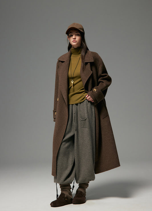 COUTURE MAXI LAPEL WOOL COAT