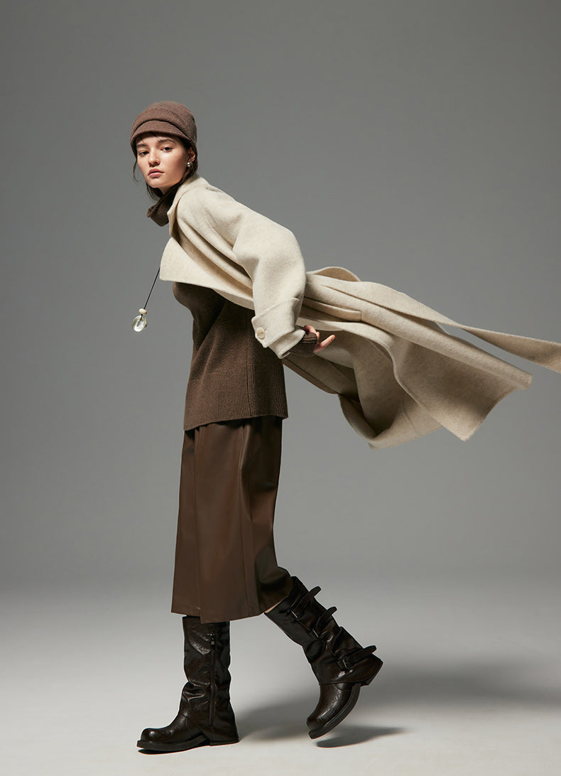 COUTURE MAXI LAPEL WOOL COAT