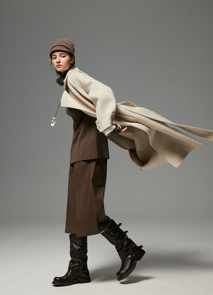 COUTURE MAXI LAPEL WOOL COAT