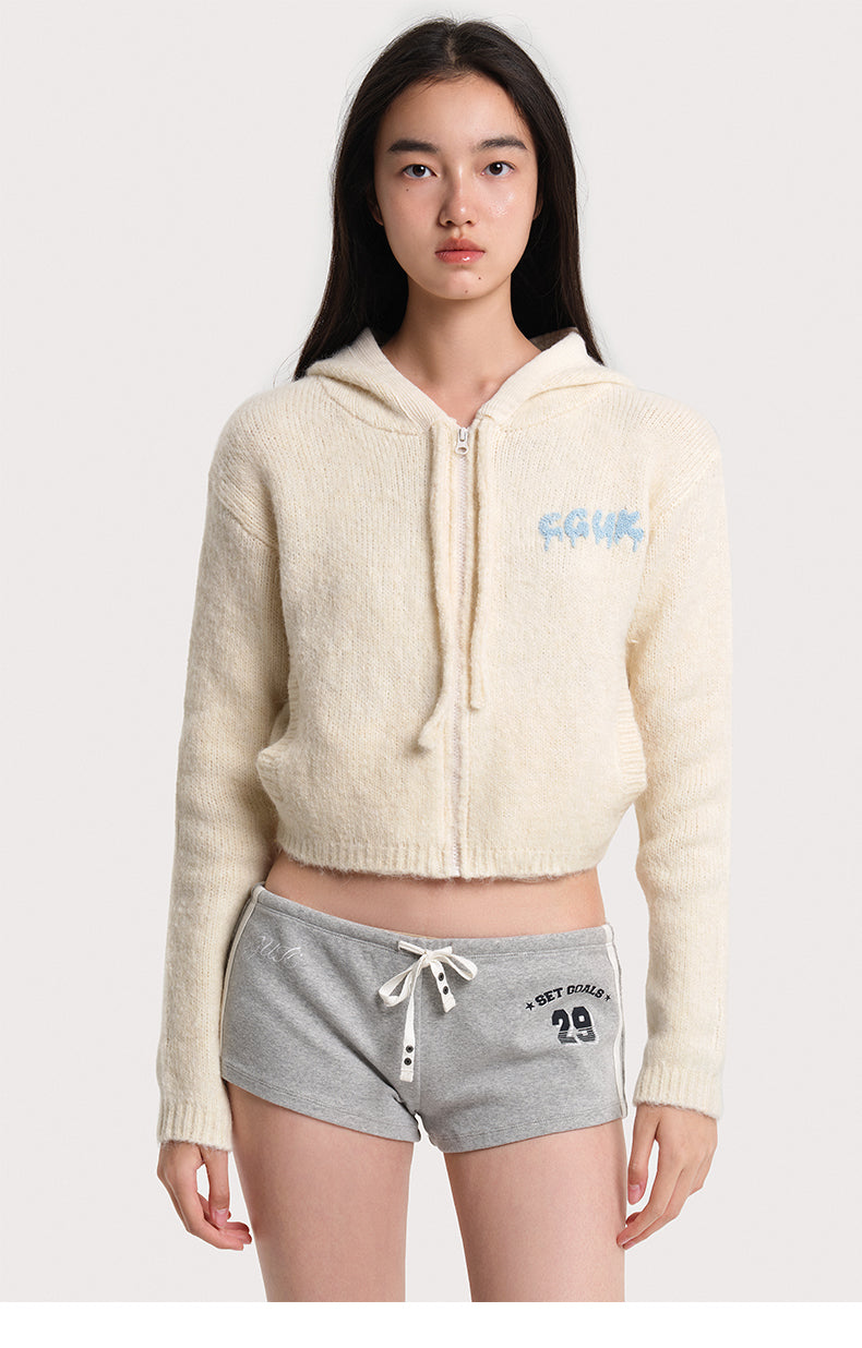 SOFT CASUAL HOODED KNIT CARDIGAN