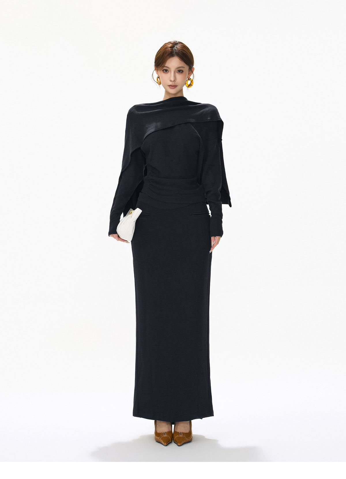CHANEL STYLE KNIT TWO-PIECE DRESS