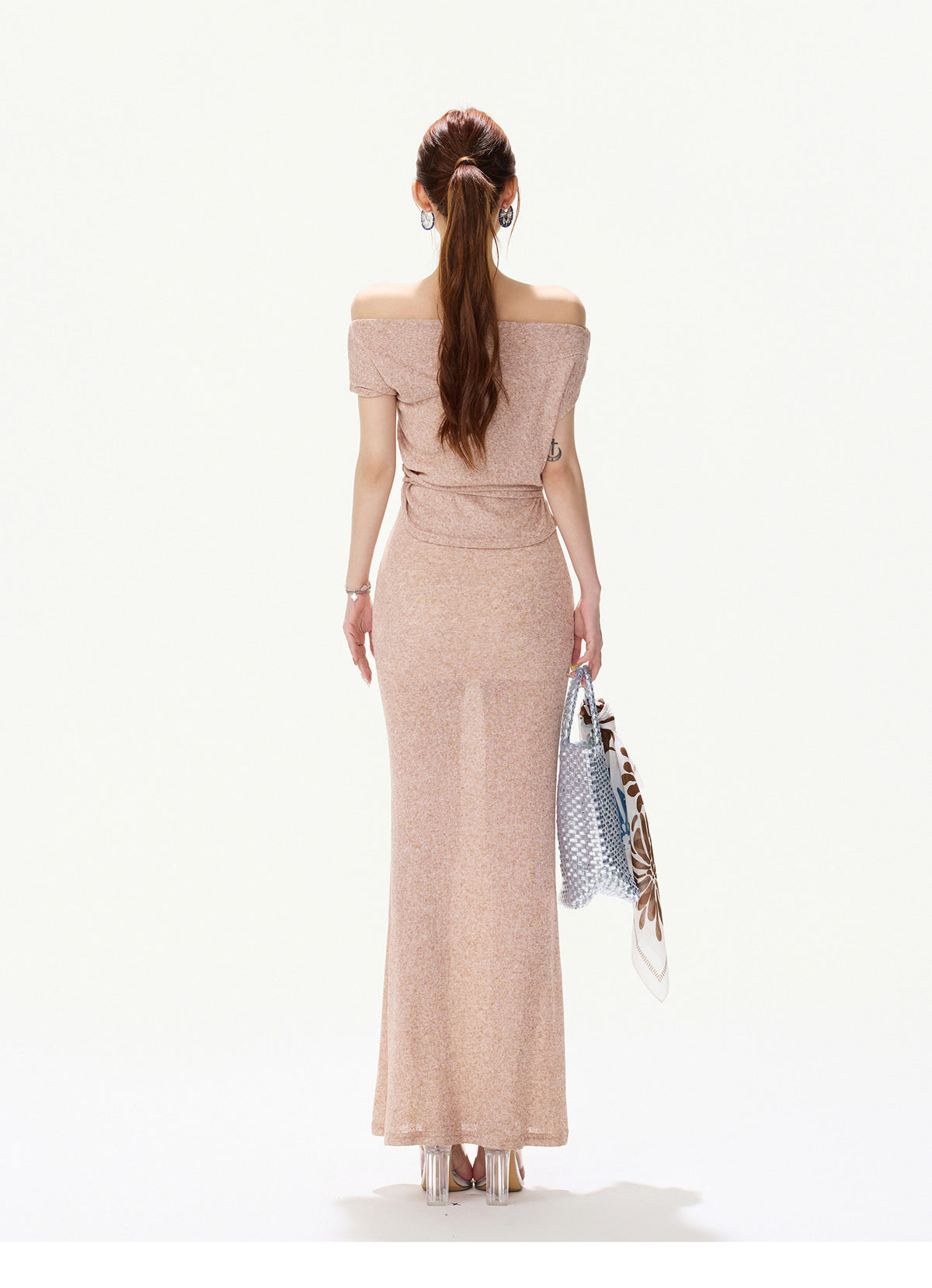 DUSTY CORAL DRAPED KNIT SET