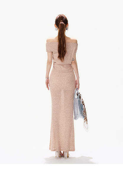 DUSTY CORAL DRAPED KNIT SET