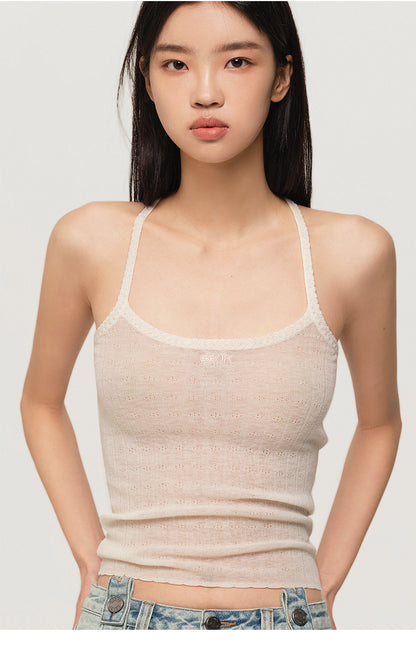 LACE-UP 100% WOOL SLIM FIT CAMISOLE
