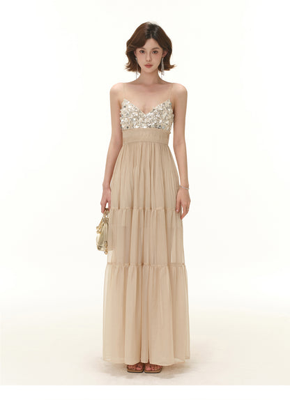FRENCH LIGHT LUXURY SEQUINED BEADED DRESS